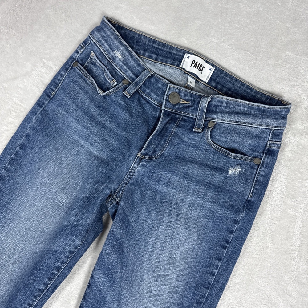 Paige Womens Jeans 25X27 Med Wash Verdugo Ankle Skinny Cotton Blend Stretch